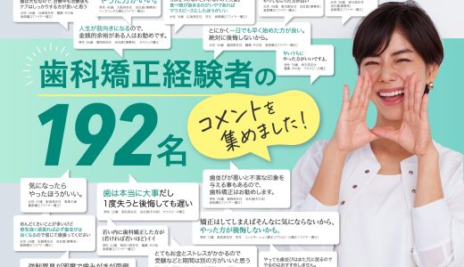 歯科矯正経験者192名からのアドバイスを集めました「若いうちにやった方がいい」「歯は1度失うと後悔しても遅い」「人生が前向きになる」 歯科矯正を実施するなら1日でも早く！〜歯科矯正を検討している方に向けて、経験者から「実施時期」に関してアドバイス〜